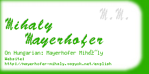 mihaly mayerhofer business card